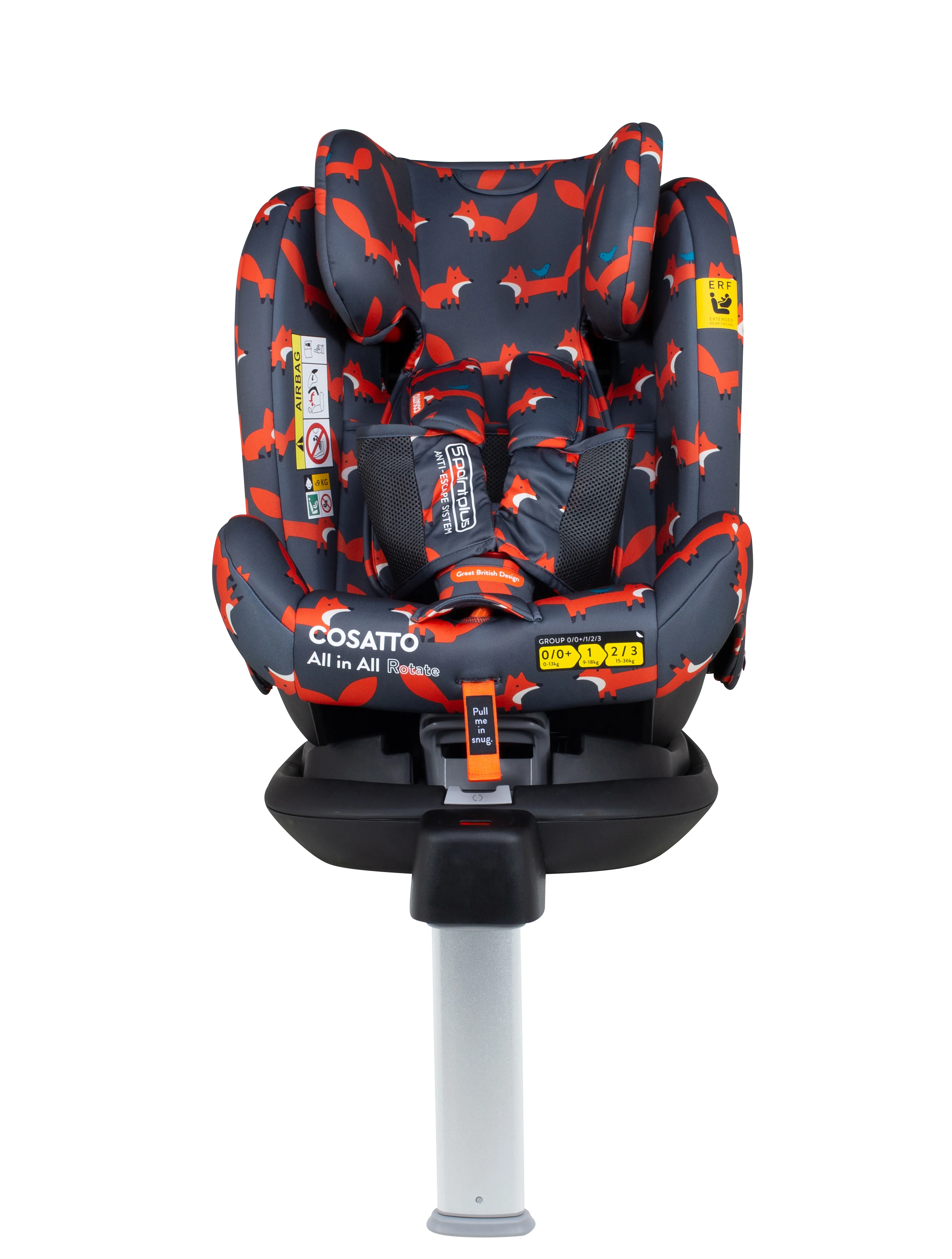 All in All 360 Rotate Car Seat Charcoal Mister Fox - Image 15