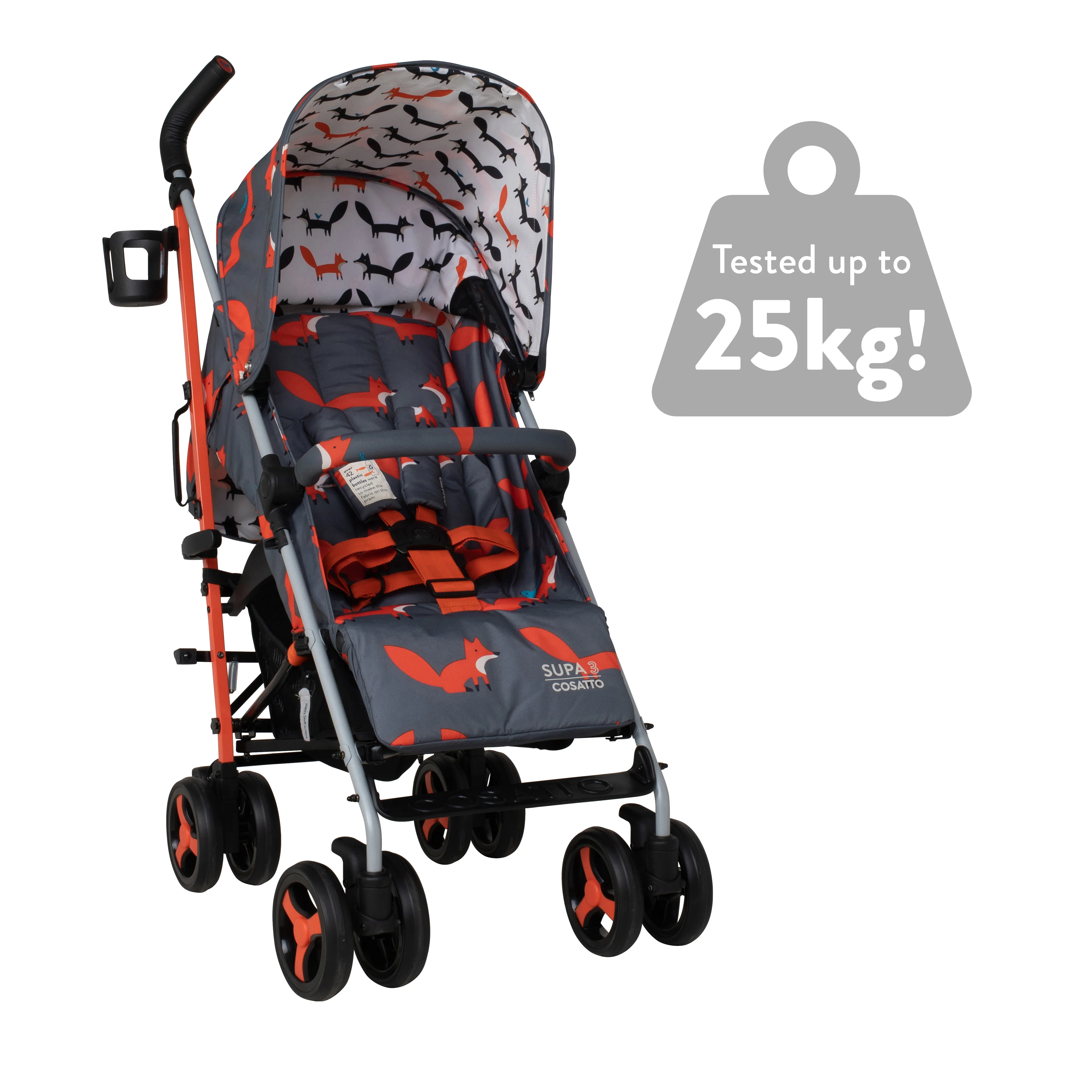 Supa 3 Stroller Charcoal Mister Fox - Image 5