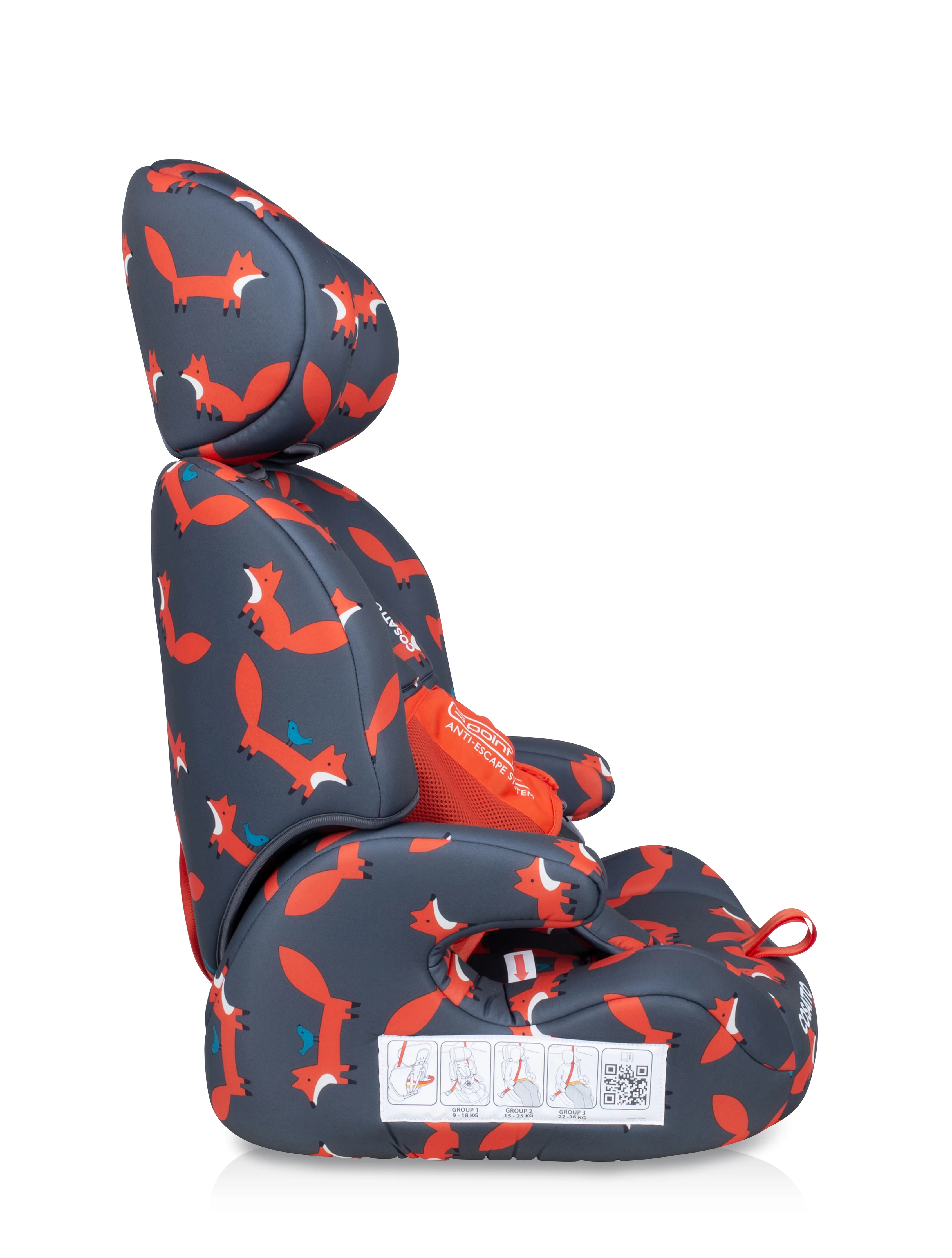 Zoomi Group 123 Car Seat Charcoal Mister Fox - Image 4